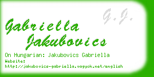 gabriella jakubovics business card